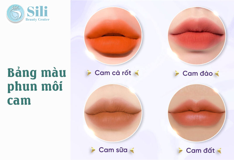 màu cam bảng màu phun môi đẹp