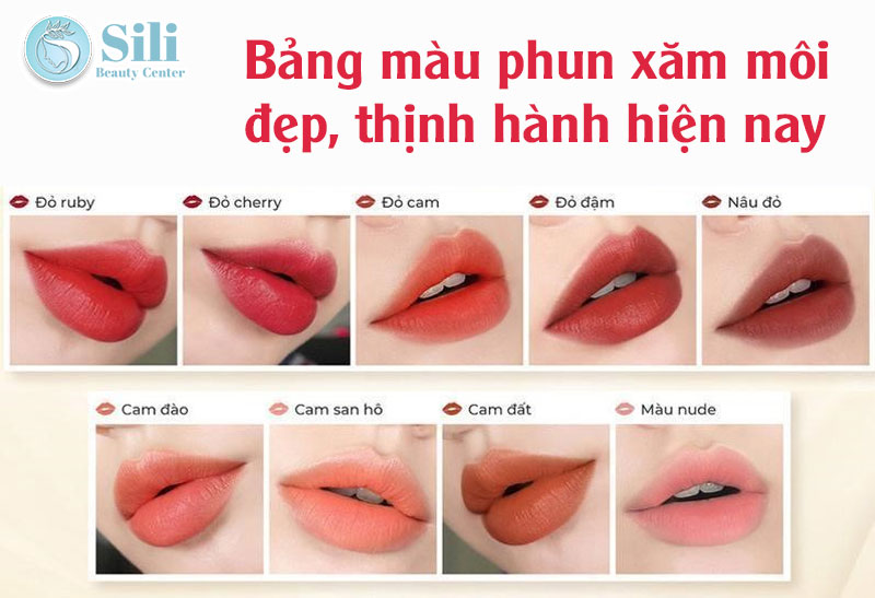 bảng màu phun môi tự nhiên đẹp