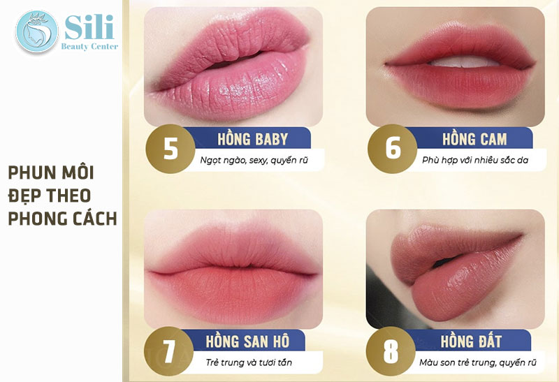 bảng màu phun môi đẹp